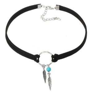 Retro Feather Pendant Necklace