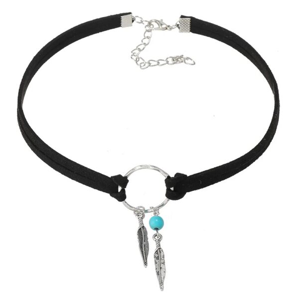 Retro Feather Pendant Necklace