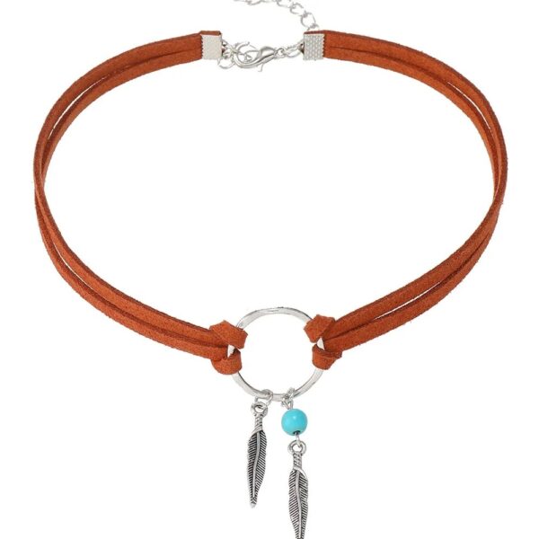 Boho Leaf Tassel Choker