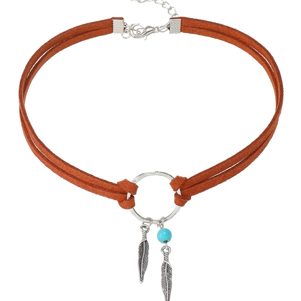 Boho Leaf Tassel Choker